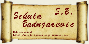 Sekula Badnjarević vizit kartica